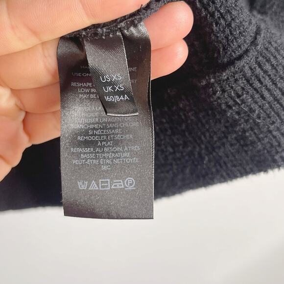 Free People XSmall Black Ottoman Slouchy Tunic Sweater Pullover Cotton Oversized - Picture 7 of 12